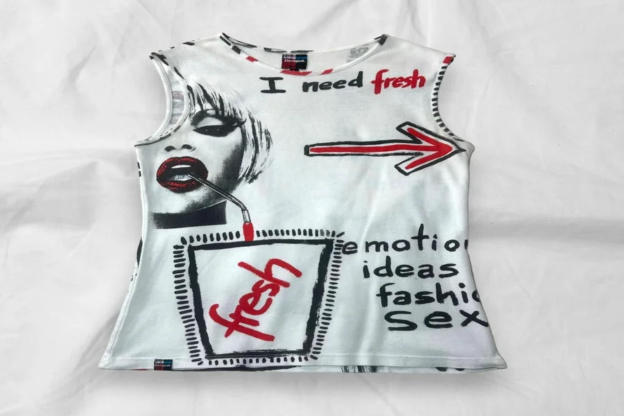 Newspaper Print Tank Top